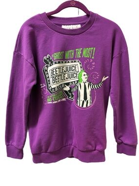Beetlejuice Graphic Crewneck Sweatshirt - Purple